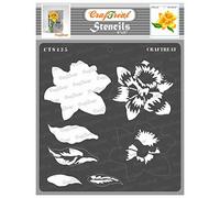 CrafTreat Layered Flower Stencils for Crafts Reusable Vintage - Layered Daffodil Stencil - Size: 6X6 Inches - DIY Craft Layering Stencils for Painting on Concrete, Canvas, Fabric, Wood