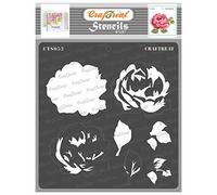 CrafTreat Layered Stencils for Crafts Reusable Vintage - Rose Stencil - Size: 15x15 cms - Rose Flower Stencils for Painting on Concrete, Paper, Canvas, Fabric, Wood - Layering Stencils for Card Making