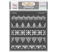 CrafTreat Ornate Stencils for Furniture Painting - Ornate Borders Stencils - Size: 15x15 cms - Border Painting Stencils for Crafts Reusable - Border Stencils for Crafts Reusable Vintage