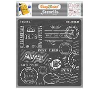 CrafTreat Postal Stencils for Painting on Wood, Canvas, Paper, Fabric, Floor, Wall and Tile - Postal - Size: 15x15 cms - Reusable DIY Art and Craft Stencils Poster - Postage Stencil