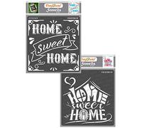 CrafTreat Quotes Home Sweet Home Stencils for Painting on Wood, Canvas, Paper, Fabric, Floor, Wall and Tile - Home Sweet Home I and II - 6x6 Inches - Reusable DIY Art and Craft Stencils Home Décor