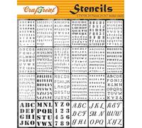 CrafTreat riutilizzabili 24 pezzi bullet journaling stencil per lettere e numeri 4,5x7 pollici lettera per torta, stencil per alfabeto con vernice spray, stencil per caratteri