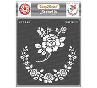 CrafTreat Rose Stencils for Crafts Reusable Vintage - Rose Parade - Size: 15x15 cms - Flower Stencils for Furniture Painting - Floral Stencils for Painting on Canvas, Fabric, Garden, Wood