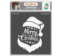 CrafTreat Santa Stencil for Crafts Reusable Vintage - Santa Christmas - Size: 15x15 cms - Christmas Theme Stencils for Furniture Painting - Santa Head Stencil for Painting on Concrete, Canvas, Fabric