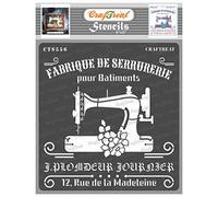 CrafTreat Sewing Stencils for Painting on Wood, Canvas, Paper, Fabric, Floor, Wall and Tile - Fabrique - 6x6 Inches - Reusable DIY Art and Craft Stencils for Home Decor - Fashion Stencils