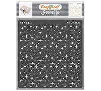 CrafTreat Star Stencils for Painting on Wood, Canvas, Paper, Fabric, Floor, Wall and Tile - Stars All Over - Size: 15x15 cms - Reusable DIY Art and Craft Stencils - Star Template Stencil