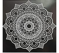 CrafTreat - Stencil mandala per dipingere su legno, tela, carta, parete e piastrelle, motivo mandala - 15 x 15 cm - stencil riutilizzabili fai da te e artigianato - grande stencil Mandala Wall Art