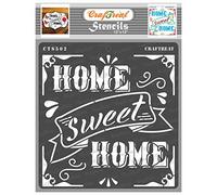 CrafTreat Stencil riutilizzabili per la pittura - Casa dolce casa 1-12x12 pollici - Stencil fai da te per arte e artigianato per la decorazione della casa - Stencil con citazione
