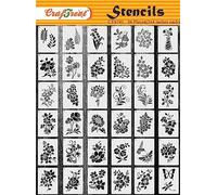 CrafTreat Stencil riutilizzabili per pittura di fiori da 36 pezzi 3x4 pollici, Stencil fai-da-te per dipingere Stencil per disegnare fiori, Stencil per pittura per pareti