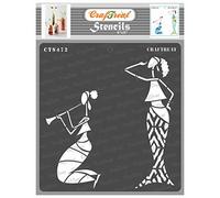 CrafTreat Stencil tribali riutilizzabili per la pittura - Goditi la musica - 6x6 pollici - Stencil africani per la pittura - Stencil da parete musicale - Stencil da parete tribale