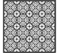 CrafTreat Tile Pattern Stencils for Painting on Wood, Wall, Tile, Canvas, Paper, Fabric and Floor - Tile Flowers Small Stencil - 6x6 Inches - Reusable DIY Art and Craft Stencils Pattern for Painting