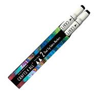 Crafts 4 All, pennarello indelebile per tessuti, non sbiadisce, doppia punta, nero, 2 pezzi