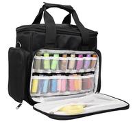 Crafts&Co® | Borsa per macchina da cucire con manici solidi | Borsa da trasporto per macchina da cucire | Con pratici scomparti portaoggetti | Nero, nero, Fai da