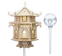 Crafts&Co® Mini Casa sull’Albero | Kit DIY Wooden Treehouse con LED e Sistema di Irrigazione Automatica | Modellino in Legno da Assemblare | Pavilion | 27x16x8.3 cm