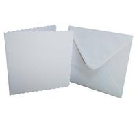 Crafts UK 25 Biglietti e Buste smerlati Bianchi, 8 x 8, Cartoncino, White, 20.8 x 20.8 x 20.8 cm, unità