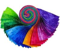 CraftsFabrics 20 rotoli di gelatina con macchie arcobaleno da 6,3 cm x 111,2 cm, 100% cotone, per trapunte, scrapbooking, cucito, arti e mestieri, patchwork