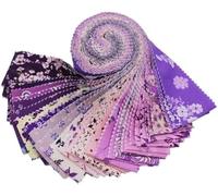 CraftsFabrics 20 rotoli di gelatina floreale viola Olde Worlde, 100% cotone pretagliato tessuto per trapuntatura per bambini, scrapbooking, cucito, arti e artigianato, patchwork