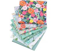 CraftsFabrics 8 pezzi (40cm x 50cm) Scampoli di Tessuto Fat Quarters con Stampa Floreale Bundle 100% Cotone Tessuto Pretagliato Bundle per Trapuntatura, Patchwork, Arti e Mestieri, Abbigliamento