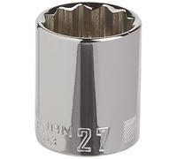 CRAFTSMAN Chiave a bussola bassa, metrica, attacco da 1/2", 27 mm, 12 punti (CMMT44243)