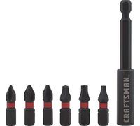 CRAFTSMAN CMAF1516 - Set di punte per avvitatore a percussione da 1/4" x 1", 7 pezzi