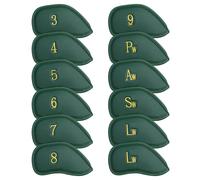 CRAFTSMAN GOLF 12pcs Thick Synthetic Leather Green Golf Iron Head Cove