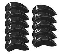 CRAFTSMAN GOLF Set di 11 copritesta in neoprene con numero grande per tutte le marche Callaway, Ping, Taylormade, Cobra, ecc. (nero)