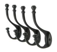 CRAFTSMAN ROAD Ganci da parete in ghisa vintage (set nero da 4) - Rustico