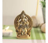CraftVatika Hanuman Murti per la casa Puja in ottone Hanuman Idol - Statua Balaji Bajrangbali Murti per Ghar, Diwali - Decorazione regalo per fratello, sorella, padre, madre, dipendenti, clienti