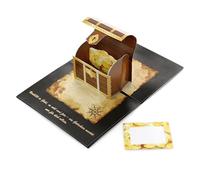 CraftWerk Biglietto pop-up 3D con scrigno del tesoro - buono da compilare con biglietto da grattare per uomini e donne - buono come biglietto di compleanno