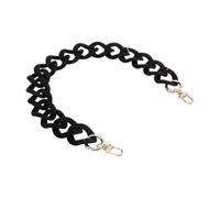 CRAFTYMELODY 1 collana da tasca nera in acrilico con ciondolo, catena di ricambio decorativa con chiusura sicura