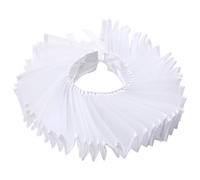 CRAFTYMELODY 1 paio di colletti da clown bianchi in stile elisabettiano spesso con colletto a balze staccabile in tessuto finto tessuto scollatura accessori per costumi vittoriani