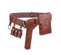 CRAFTYMELODY 1 set di accessori per costume rinascimentale, casual, marsupio, borraccia, rock, set da escursionismo vichingo, pirati, cosplay, costume medievale