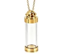 CRAFTYMELODY 1 set fai da te per collane fai da te in acciaio inossidabile 304, catena a cavo e ciondolo a forma di bottiglia dei desideri, tubo di vetro a colonna, fialette, collane per cremazione