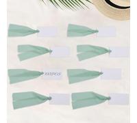 CRAFTYMELODY 100 segnaposto rettangolari in carta per decorazioni da tavolo, targhette vuote con 6 rotoli di nastro di velluto verde bianco