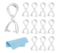 CRAFTYMELODY 12 fermaglie in argento Sterling 925 con chiusura a pressione per ciondolo per la fabbricazione di gioielli