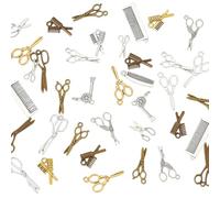 CRAFTYMELODY 150 pezzi 15 stili di Charms Parrucchiere Charms per Parrucchiere Pettine Forbici Divertenti Strumenti di Acconciatura Ciondoli Bulk Ciondoli Carini per Forbici