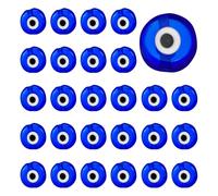 CRAFTYMELODY 150 pezzi di perle blu contro il cattivo occhio rotondo e piatto 8 mm perline distanziatore portafortuna, amuleto turco greco, ciondolo per la fabbricazione di gioielli