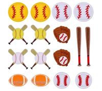 CRAFTYMELODY 16 pezzo 8 stili di Patch da Baseball Ricamati Mazza da Baseball Patch Sport Riparazione Appliques Vintage Cucire Stirare Accessori Artigianali