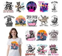 CRAFTYMELODY 16 toppe termoadesive in vinile con procione, pronte da applicare, in 16 stili, pronte per essere pressate, da applicare con ferro da stiro, accessori per magliette, giacche, pantaloni