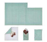 CRAFTYMELODY 2 pezzi 2 misure autoadesive magiche borsa per il trucco in velluto portatile protettivo borsa cosmetica verde mare scuro quadrato obiettivo fotocamera custodia