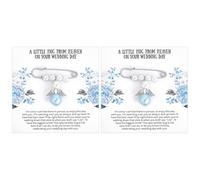 CRAFTYMELODY 2 pezzi un po' blu bouquet da sposa ciondolo promemoria bouquet di nozze perla blu ali d'angelo giarrettiera Charm