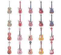 CRAFTYMELODY 20 ciondoli per chitarra, 10 stili, strumento per chitarra, in acrilico, grande ciondolo 50 × 16 × 2 mm, simbolo musicale con passante per la creazione di gioielli