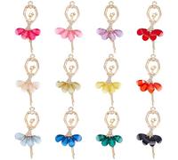 CRAFTYMELODY 24 ciondoli Ballerina in Lega di Resina Bicolore Ciondolo 12mm con Fibbia per la Produzione di Gioielli e Accessori