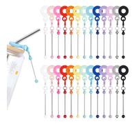 CRAFTYMELODY 26 ciondoli di perle per bicchieri, 13 colori, in silicone, per la creazione di gioielli