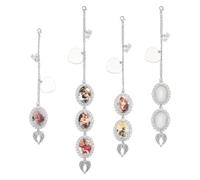 CRAFTYMELODY 3 charm Foto Personalizzata in Platino 3 Stili con Pompon Commemorativo e Ali D'angelo in Lega per Cerimonia Commemorativa Regalo Università