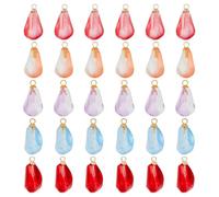 CRAFTYMELODY 30 ciondoli a forma di melograno, 5 colori, graziosi, trasparenti, con occhiello in ferro dorato