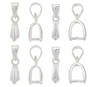 CRAFTYMELODY 4 chiusure a morsetto, 2 misure, in argento Sterling 925, chiusura a pressione, per la creazione di gioielli