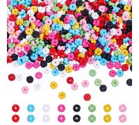 CRAFTYMELODY 400 perline ondulate in acrilico opaco con foro da 2,5 mm, multicolore, distanziatori sfusi floreali colorati e carini per la creazione di gioielli fai da te, collane, bracciali