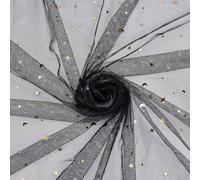 CRAFTYMELODY 5 Yards Glitter Tulle Rotolo di tessuto 60 pollici larghezza stella luna paillettes rotoli di tulle nero rete rete tulle, accessorio morbido in pizzo