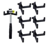 CRAFTYMELODY 6 ganci per attrezzi in plastica per capannone da giardino gancio a doppia testa a forma di V deposito grucce per attrezzi accessori organizzativi